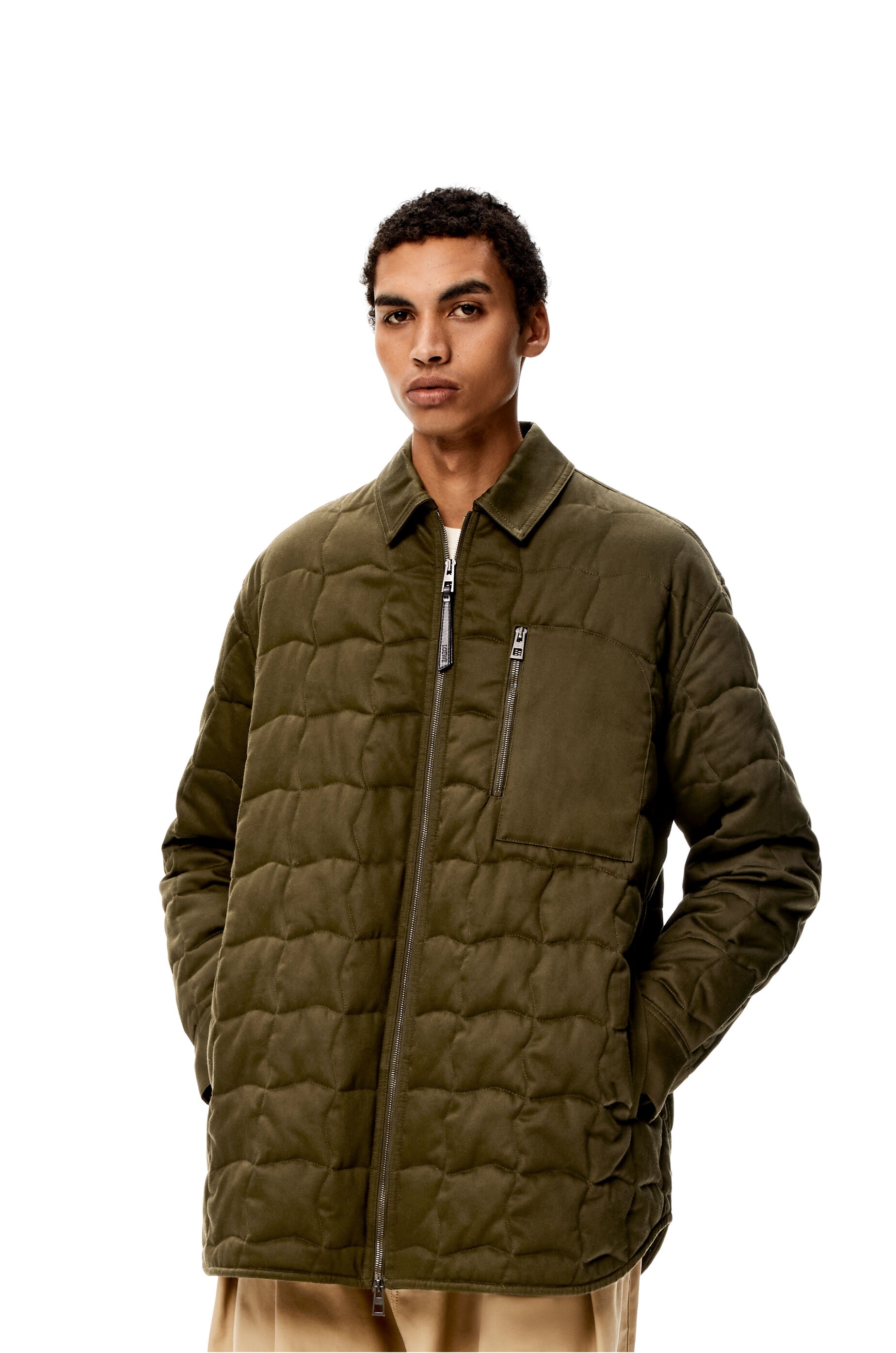 Quilted overshirt in cotton - 3