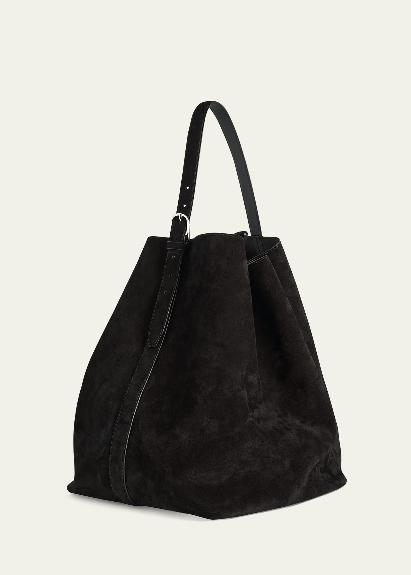 Large Belted Suede Tote Bag - 3