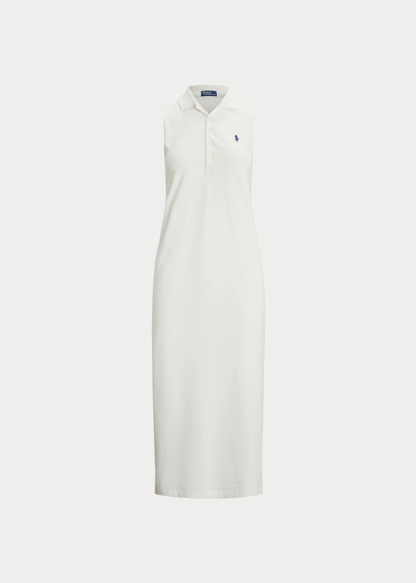 Stretch-Cotton Sleeveless Polo Dress - 1