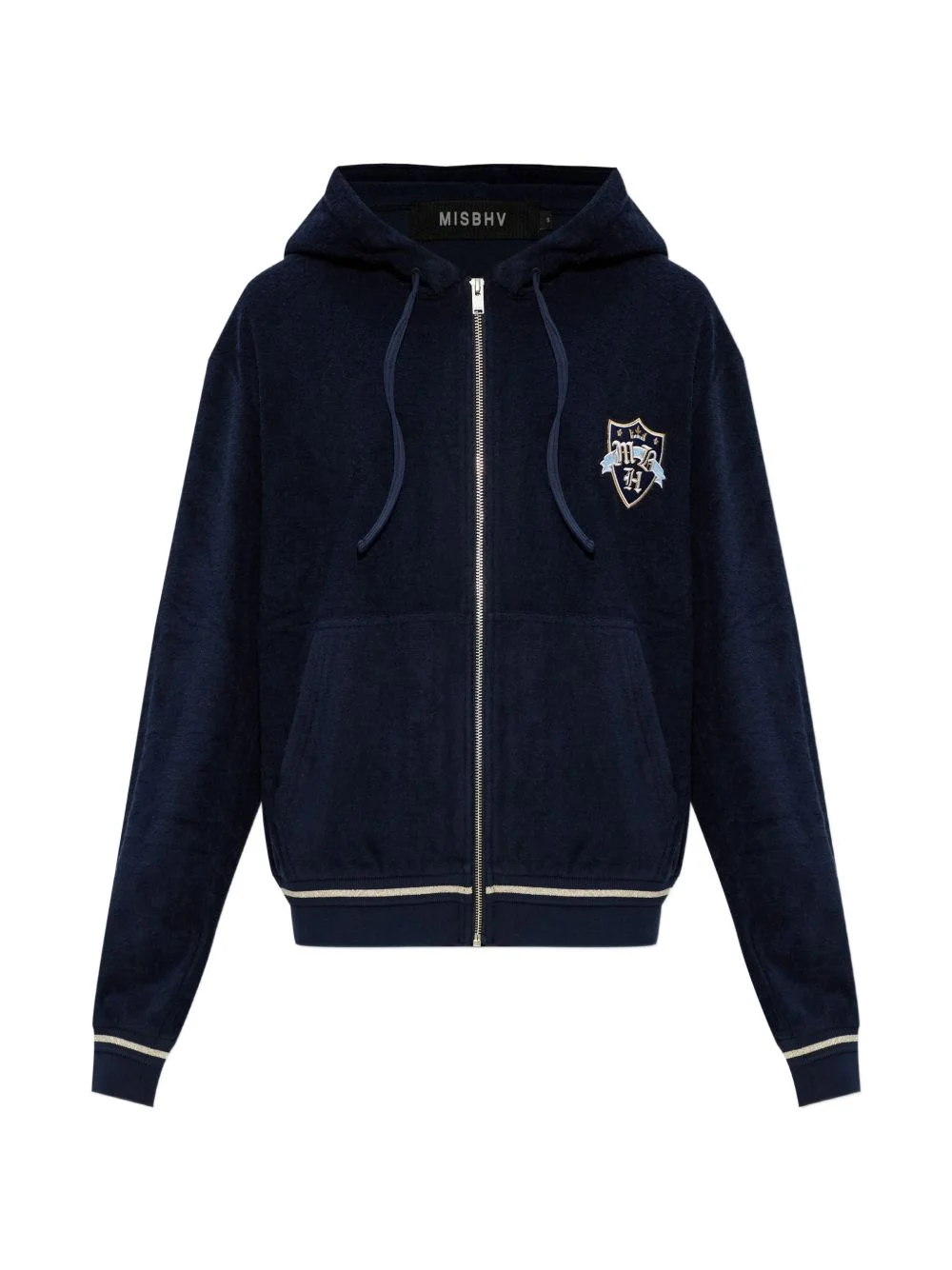 logo-embroidered zip-up hoodie - 1