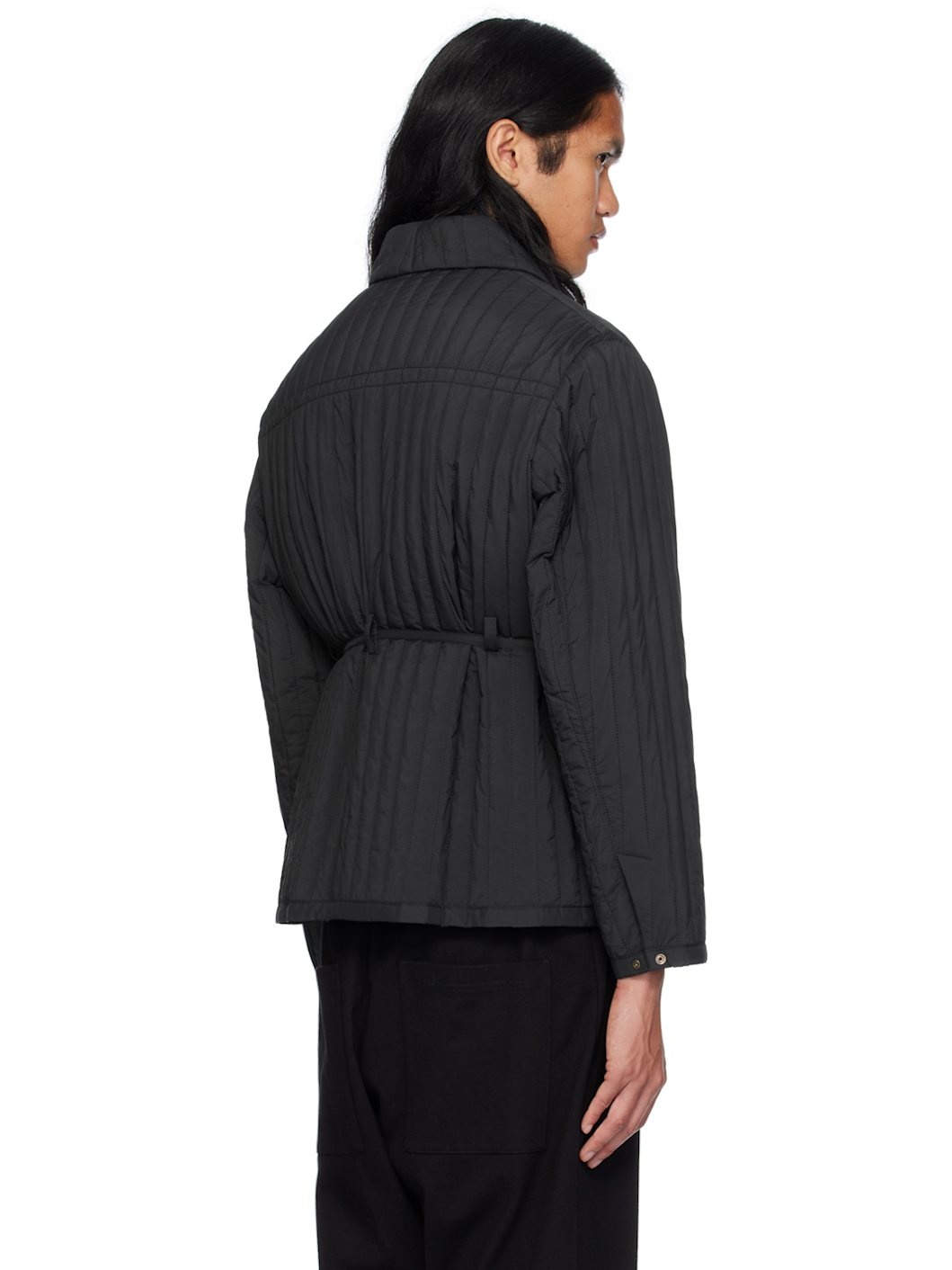 Black Quilted Worker Jacket - 3