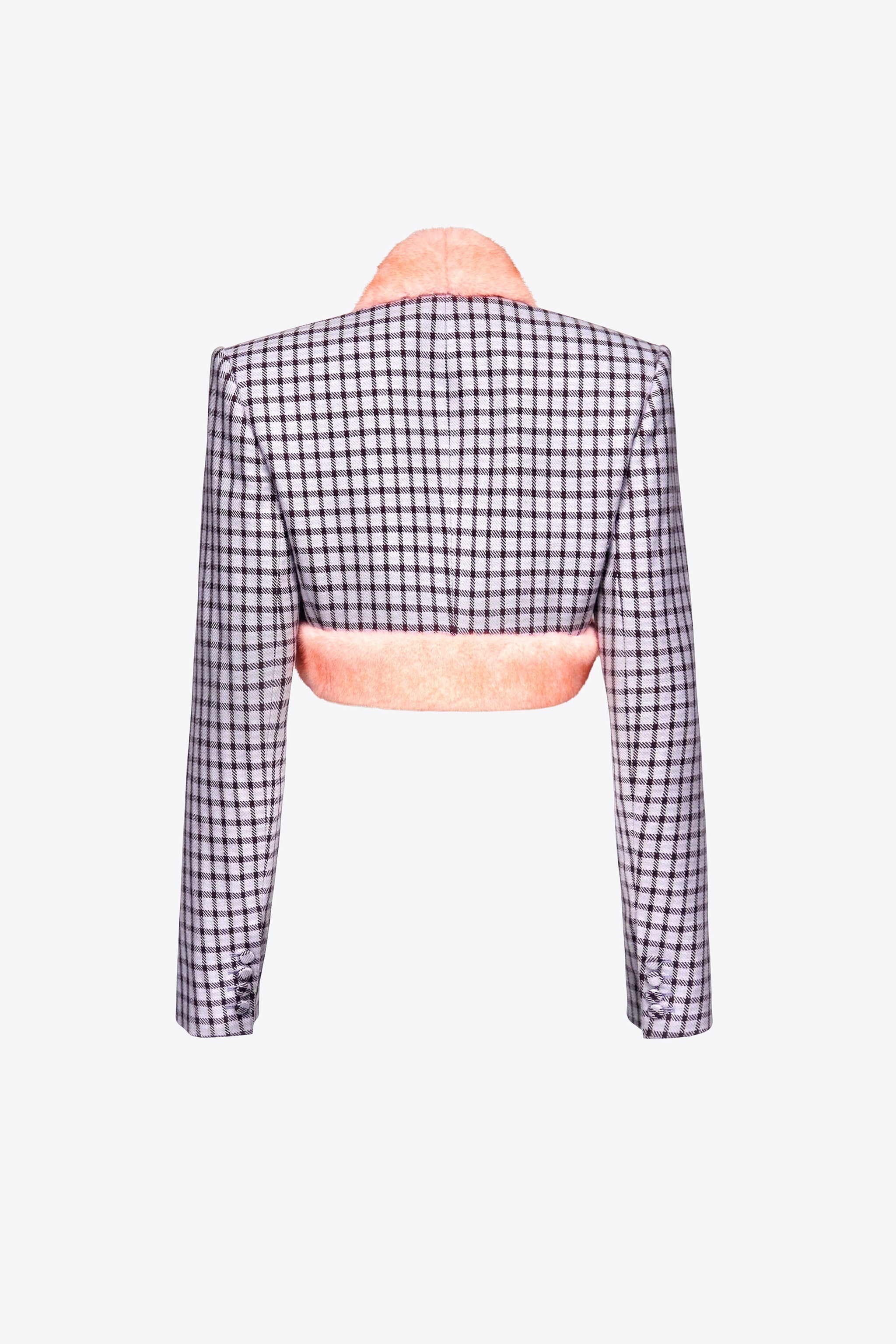 FAUX FUR TRIM CROPPED BLAZER - 2