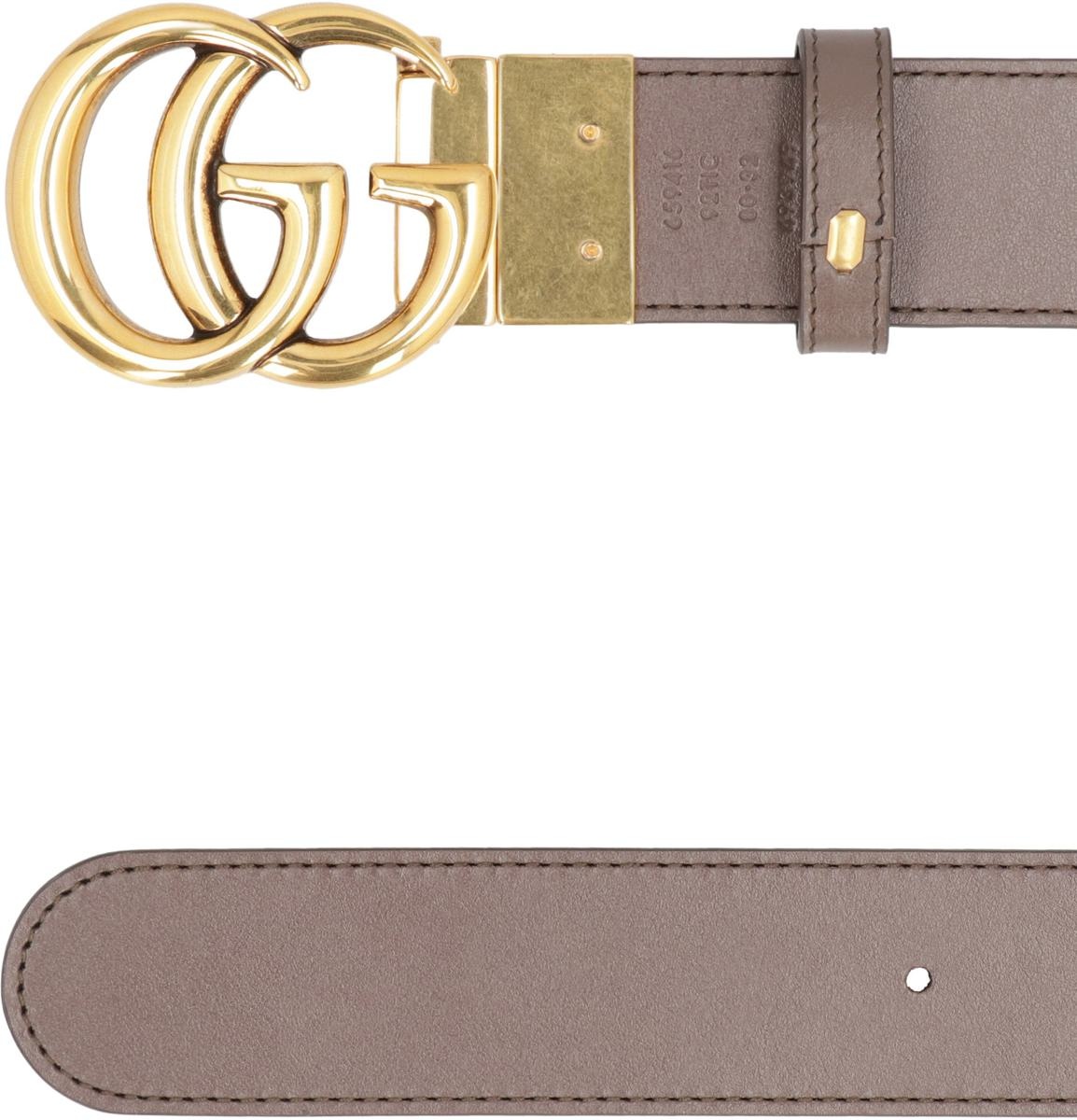 GUCCI GUCCI LEATHER AND GG SUPREME FABRIC REVERSIBLE BELT
