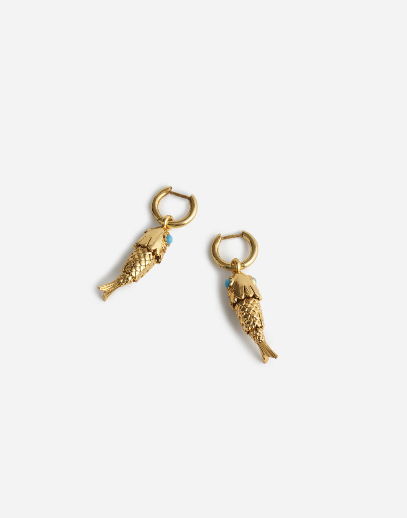 Fish Charm Huggie Hoop Earrings 1