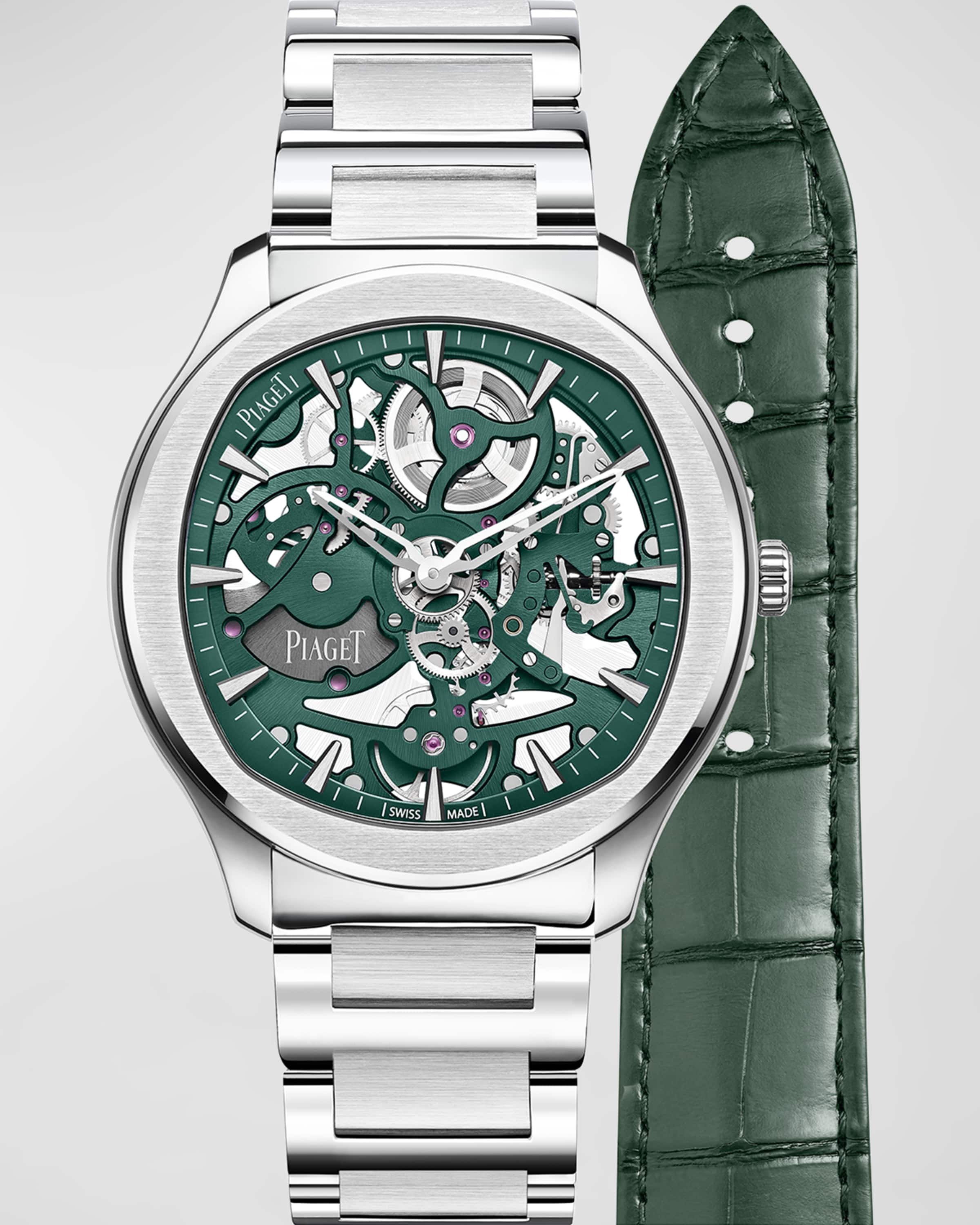 Polo 42mm Stainless Steel Green Skeleton Watch - 1