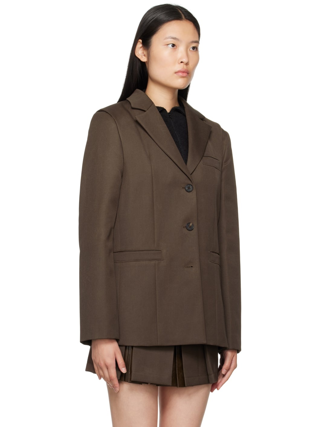 Brown Convertible Blazer & Vest Set - 2