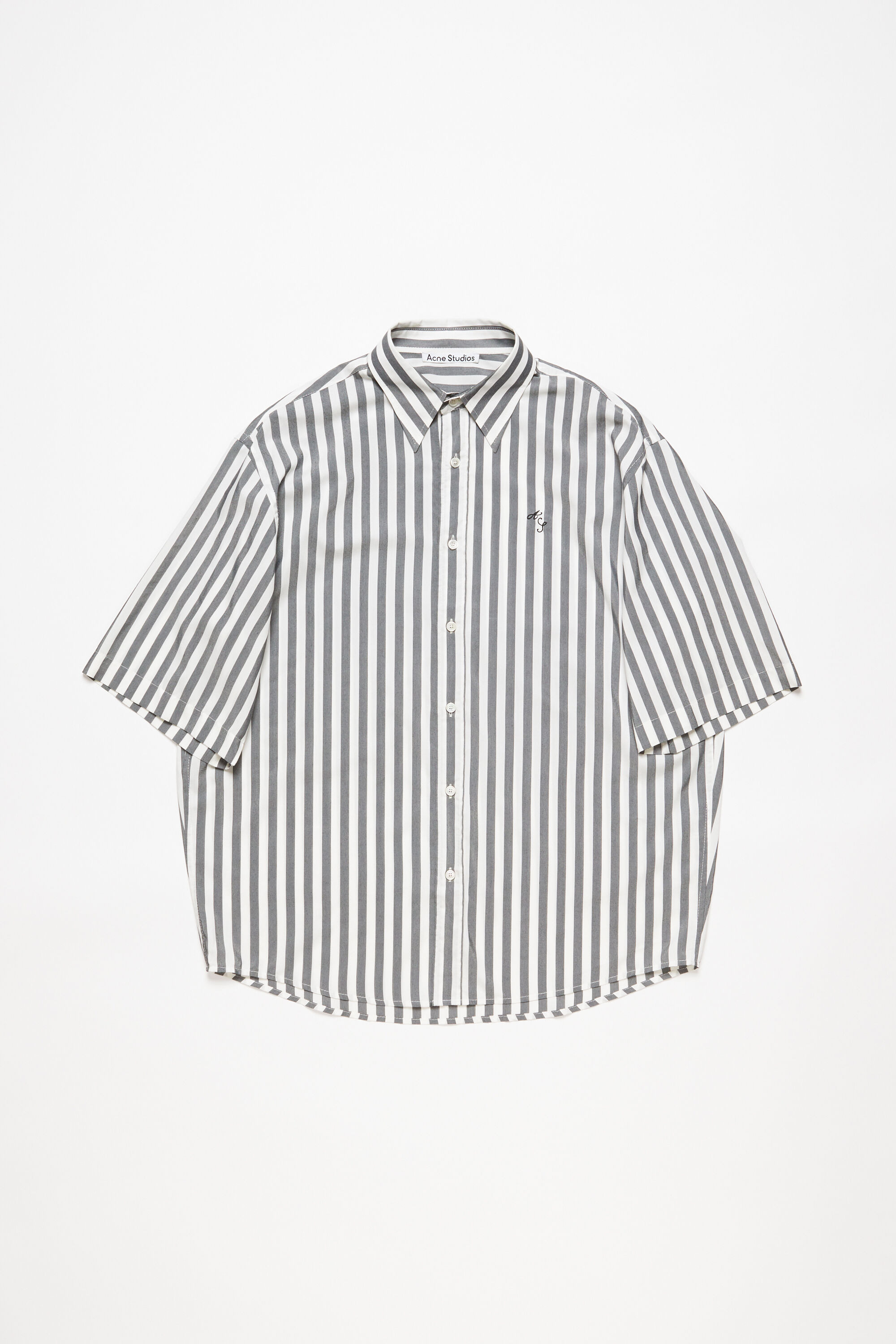 Stripe button-up shirt - Black/white - 6