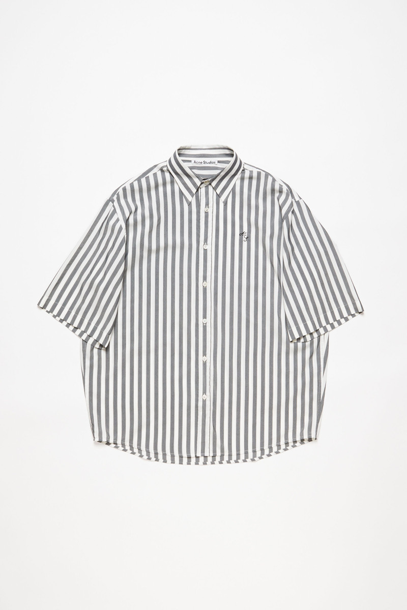 Stripe button-up shirt - Black/white 6
