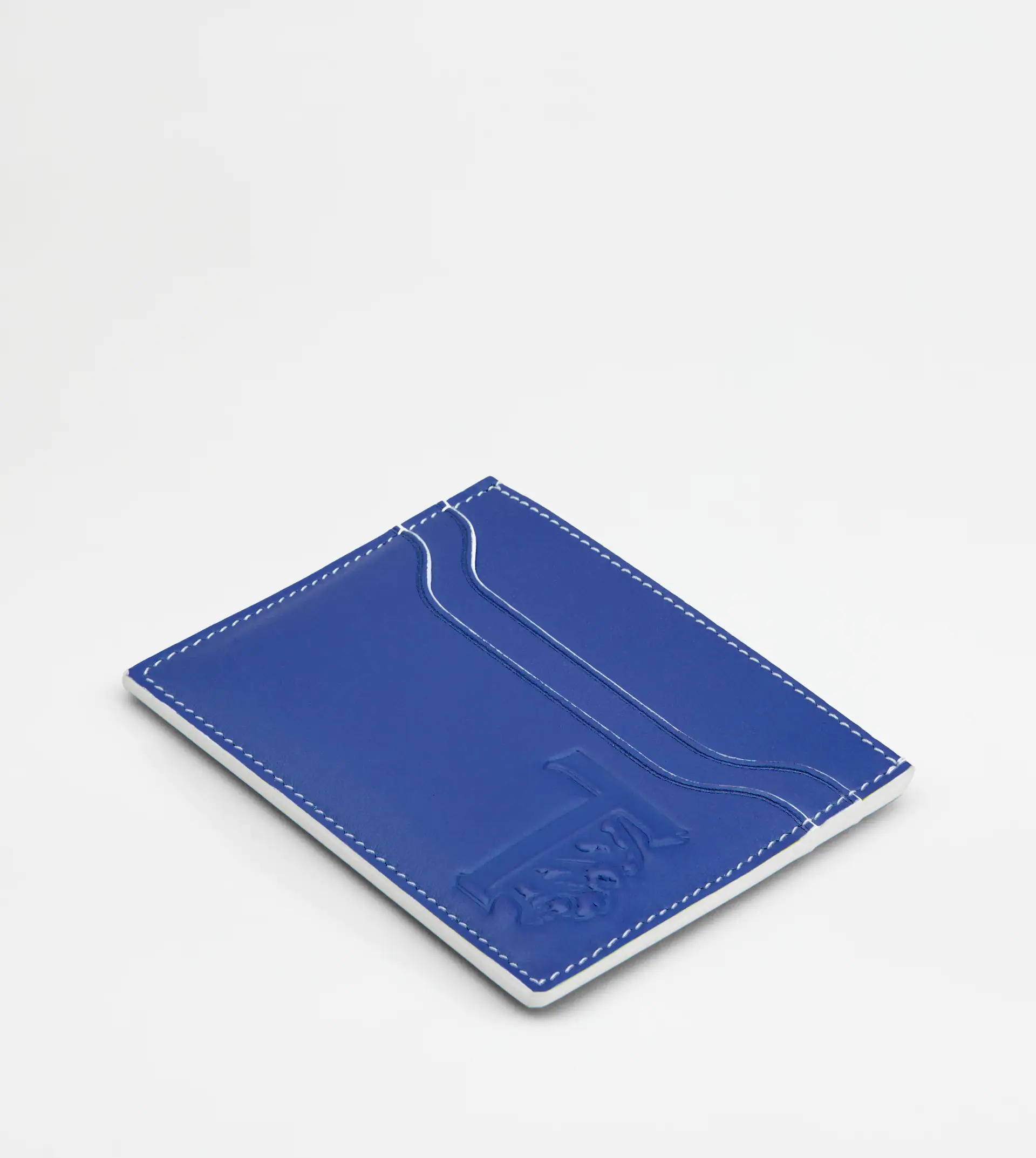 CREDIT CARD HOLDER IN LEATHER - BLUE - 3