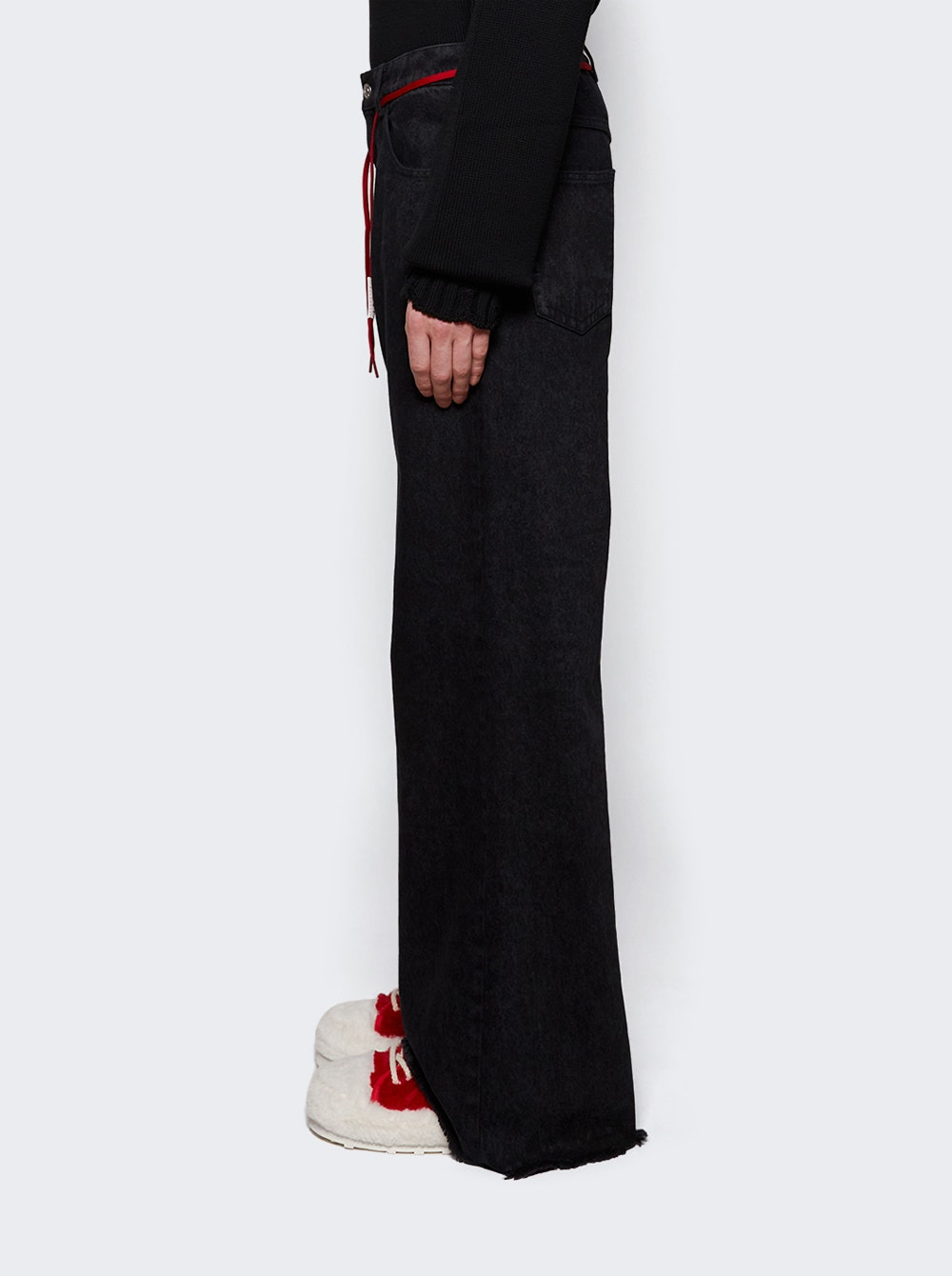Raw Edge Jeans Black - 4