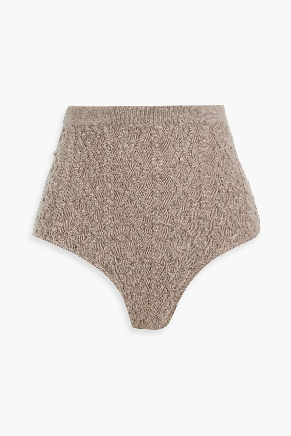Abelia cable-knit wool and cashmere-blend shorts - 1