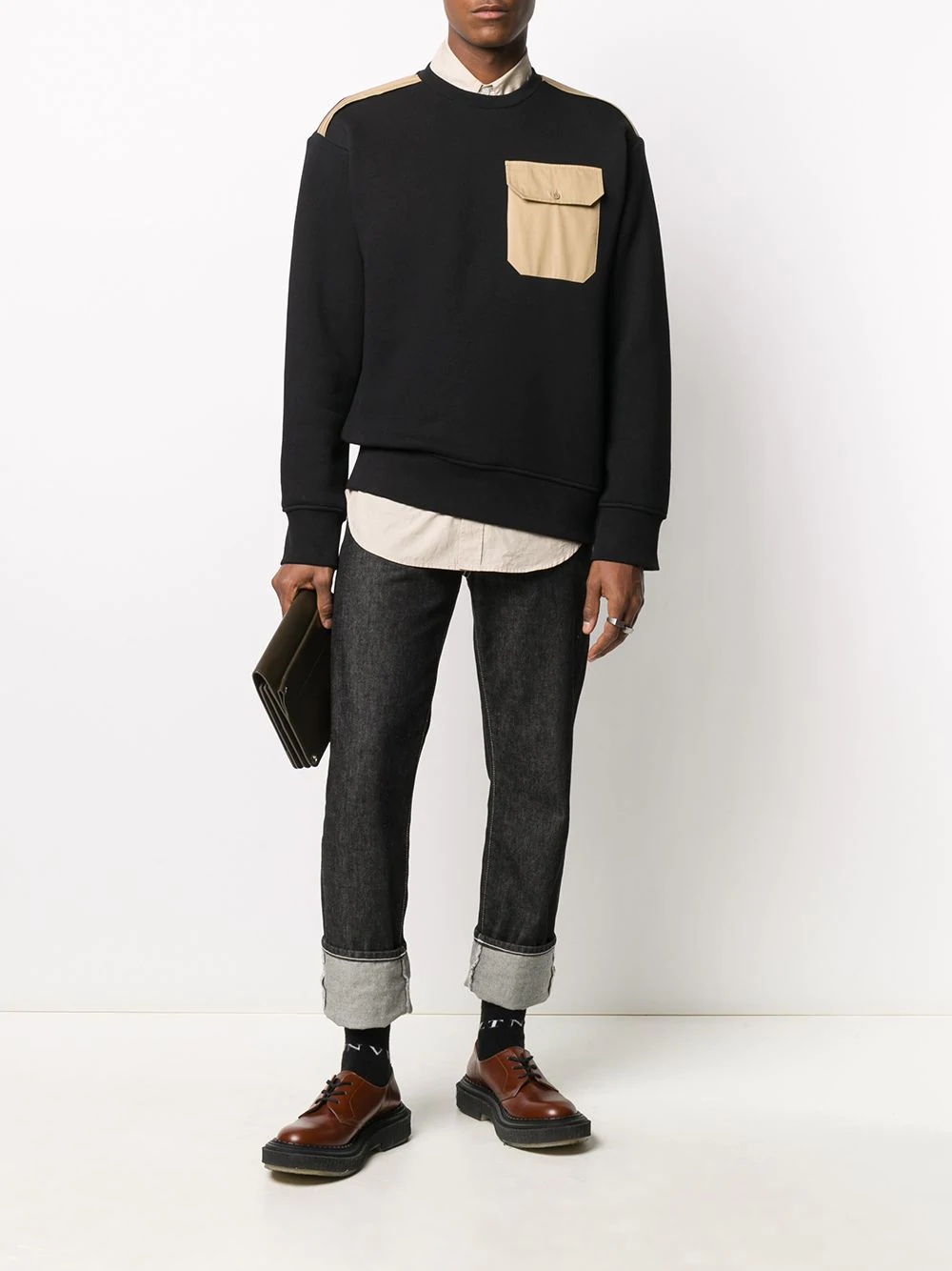 chest pocket sweatshirt - 2