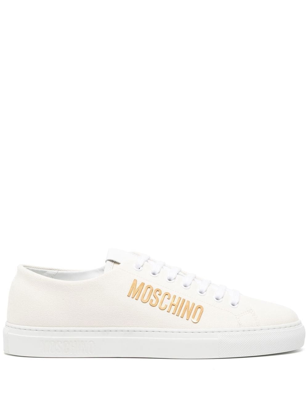 logo-lettering lace-up sneakers - 1