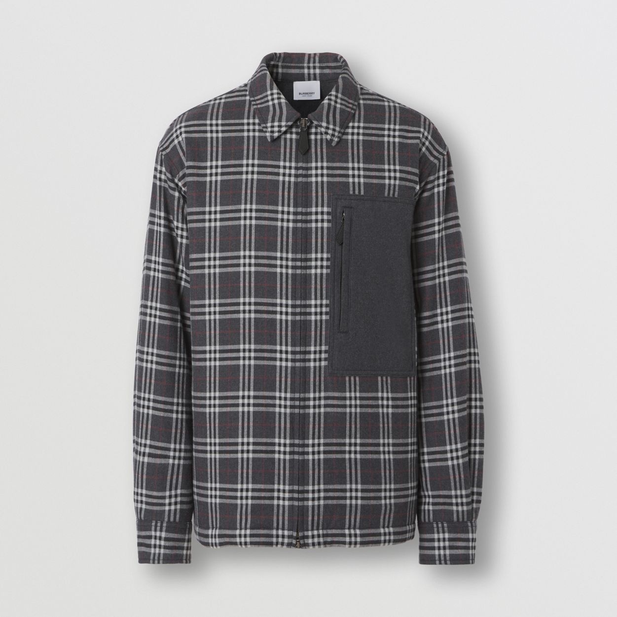 Pocket Detail Check Cotton Flannel Overshirt - 1