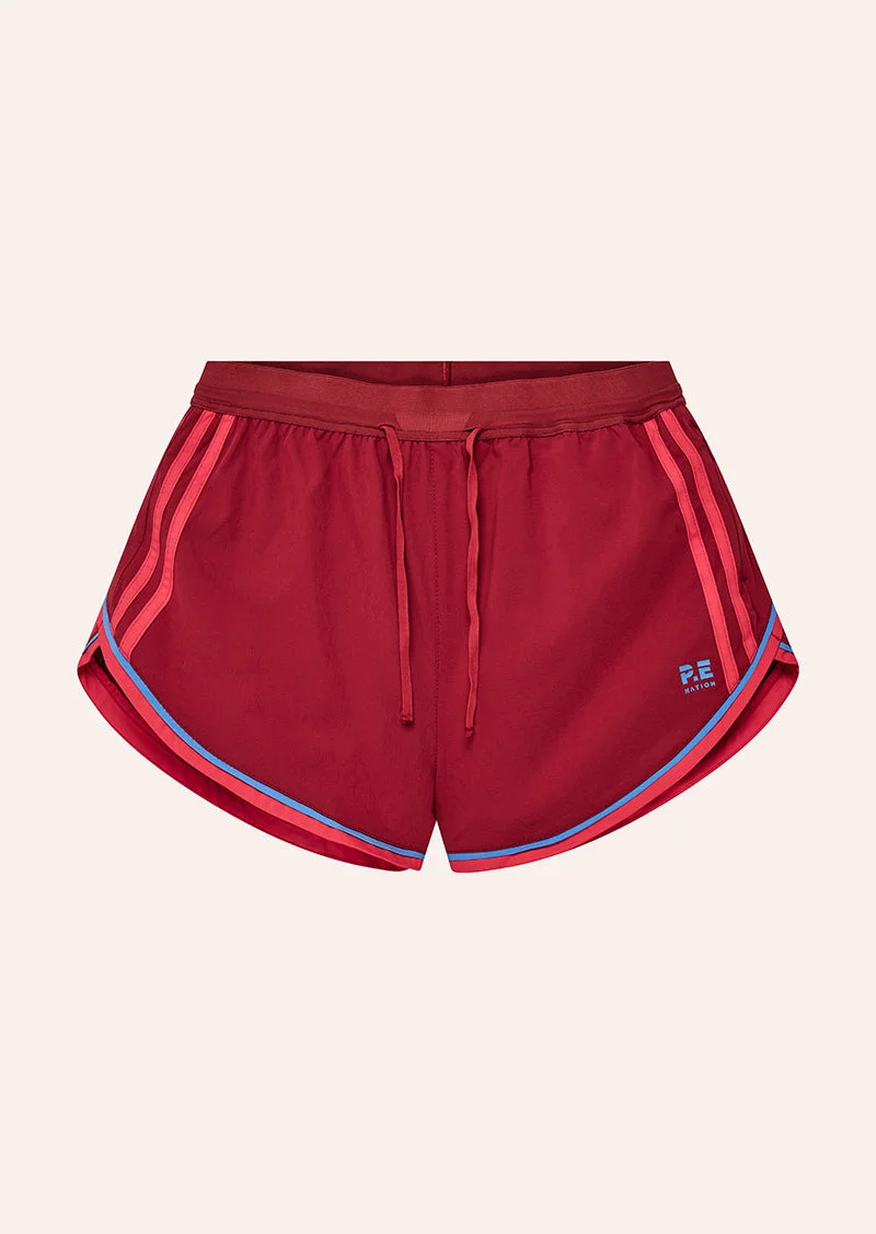 LINEAR SHORT IN CHERRY & PALACE BLUE - 1