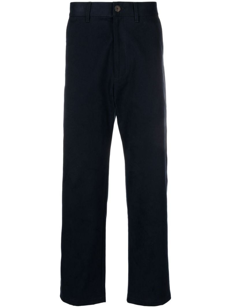 high-waisted cotton trousers - 1