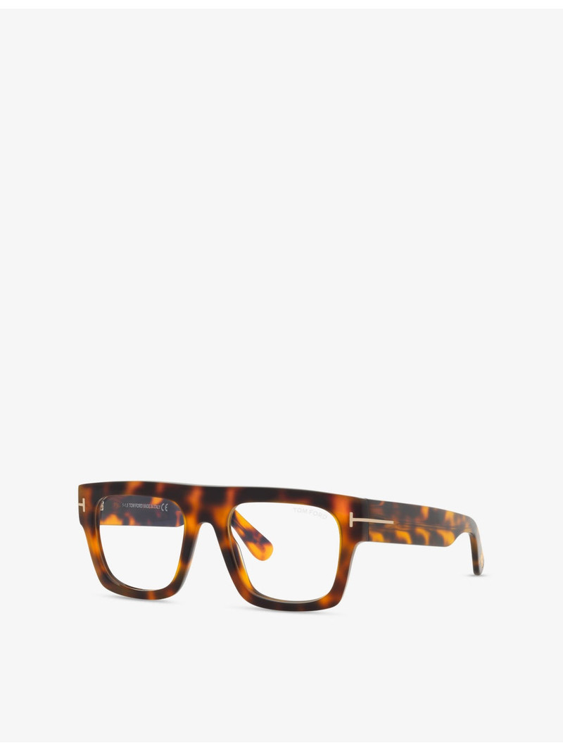 TOM FORD FT5634 Square-Frame Tortoiseshell Acetate Optical Glasses outlook
