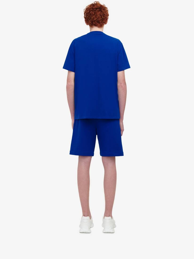 Men's Logo Embroidery Shorts in Galactic Blue - 4