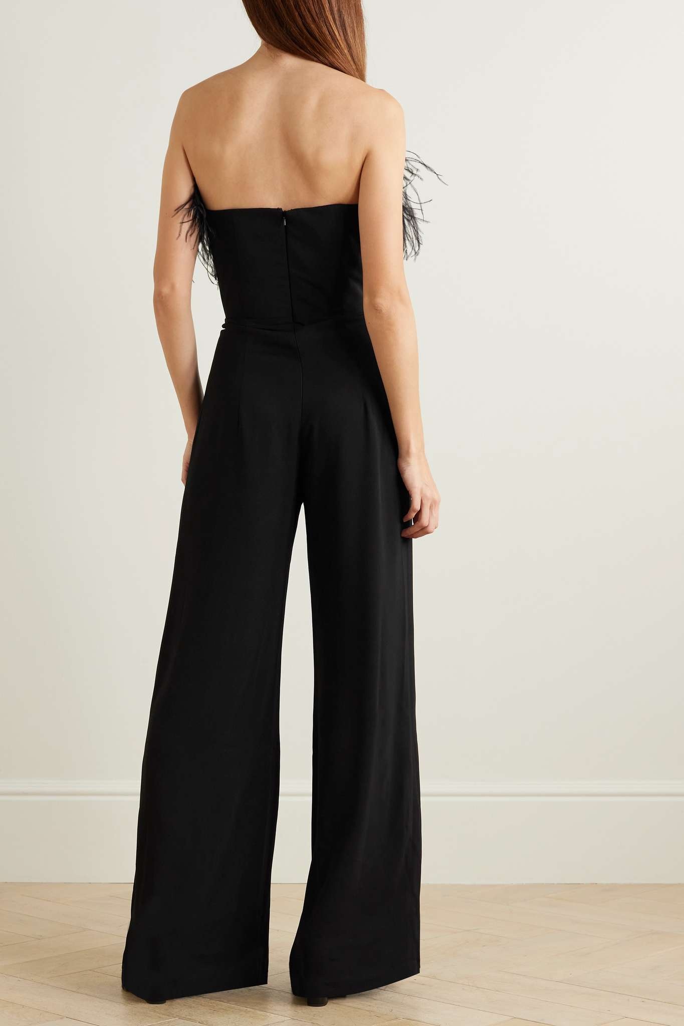 Taree feather-trimmed crepe jumpsuit - 3