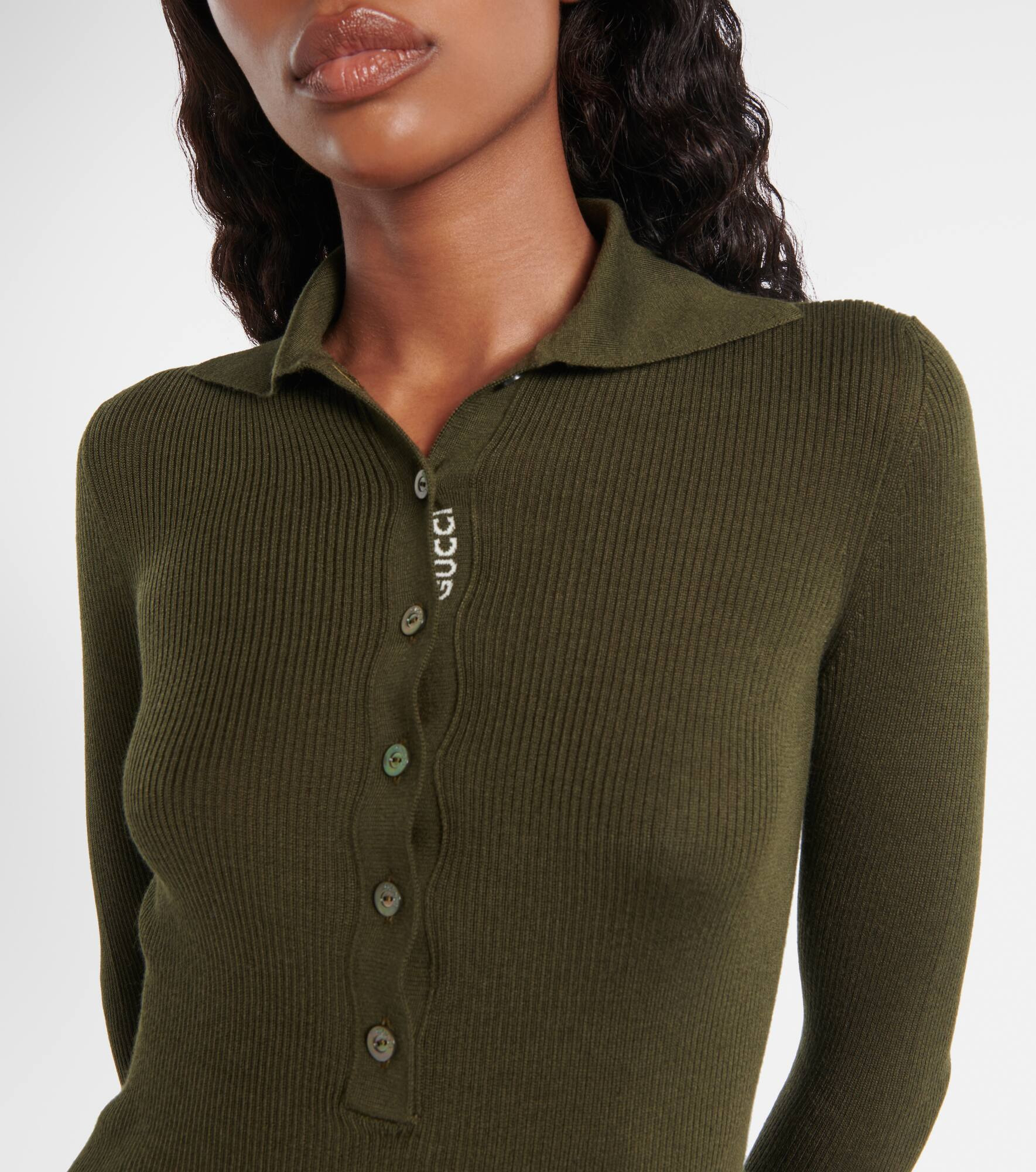 Web Stripe cashmere and silk polo sweater - 4