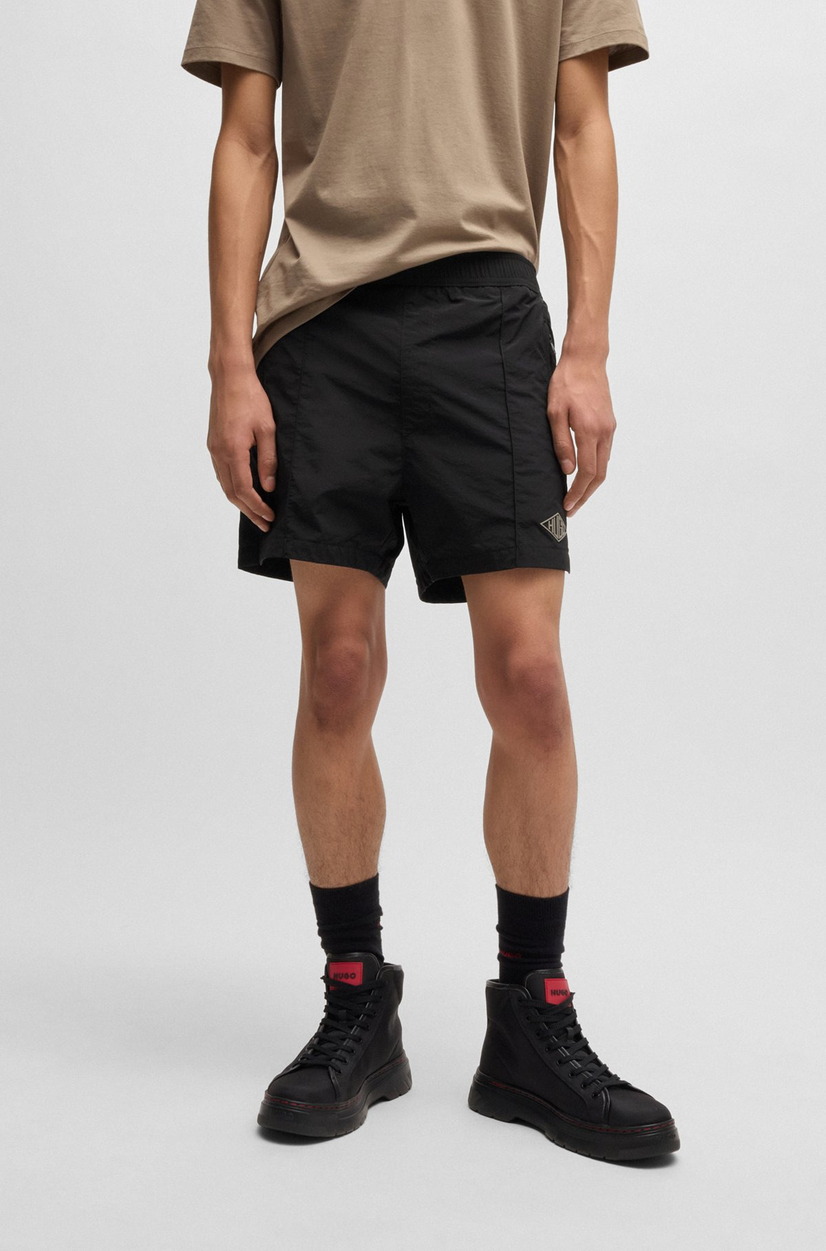 POPLIN SHORTS WITH LOGO PRINT - 2