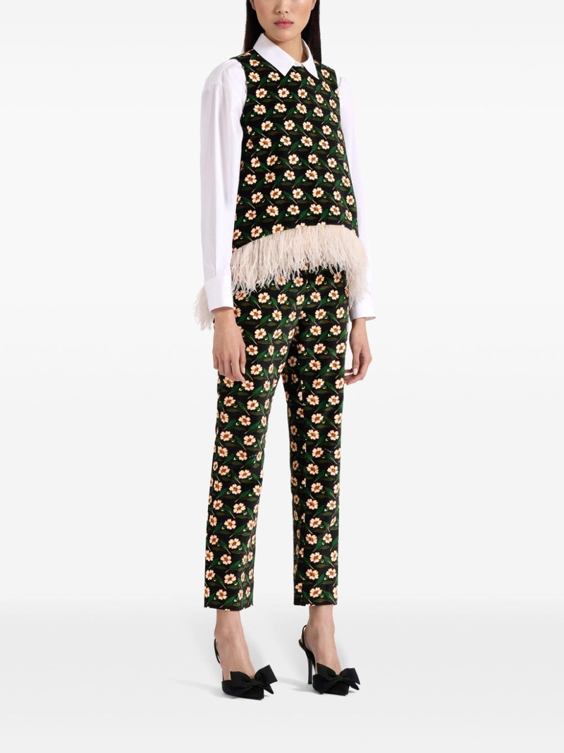La DoubleJ floral-print cropped trousers outlook