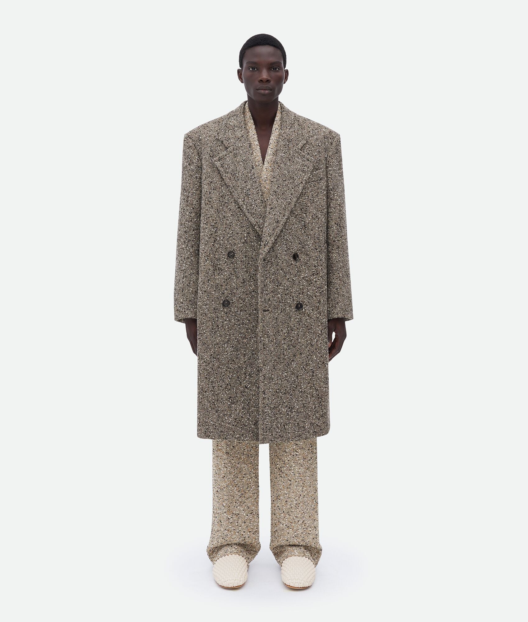 textured wool coat - 1