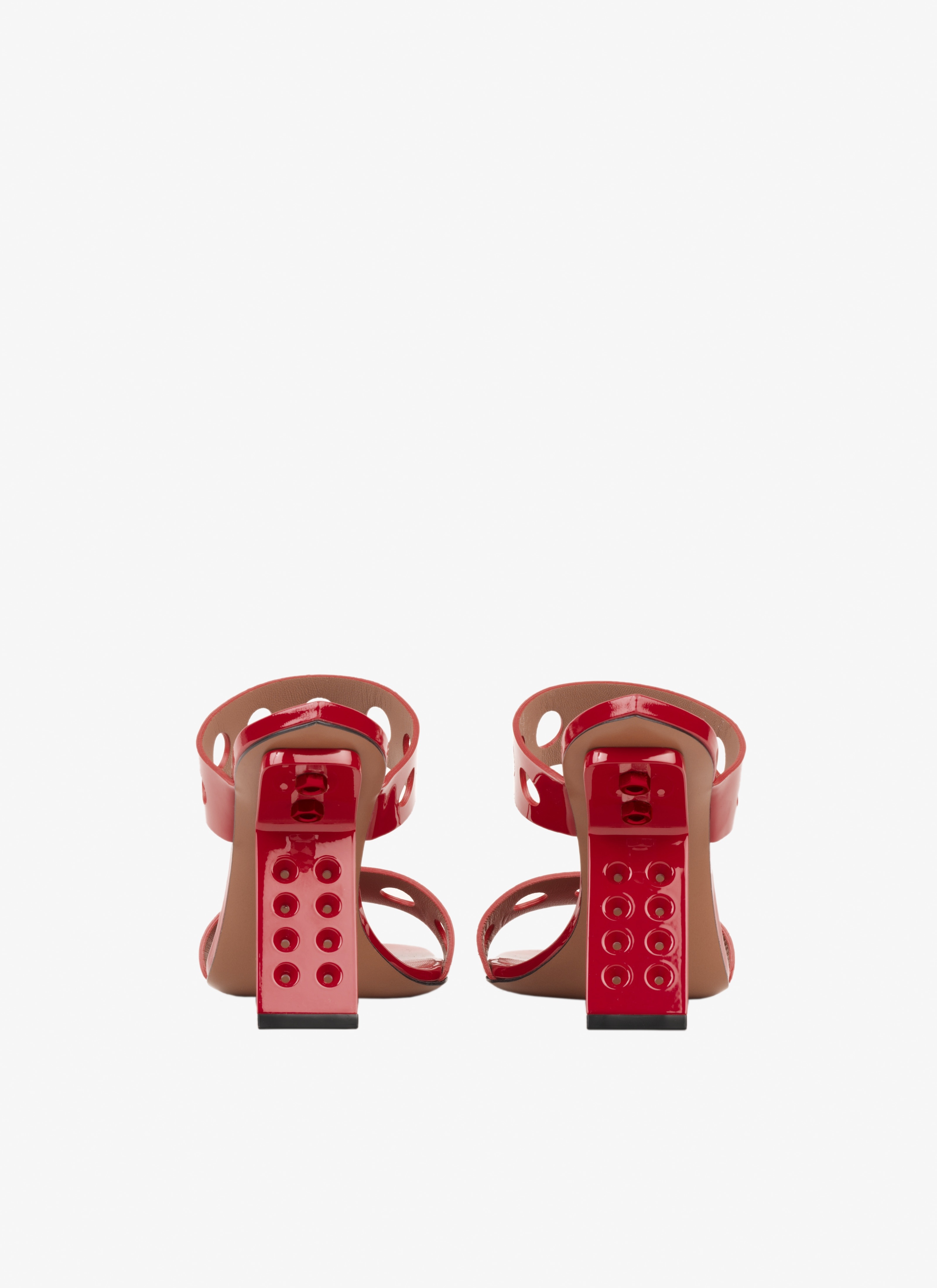 PERFORATED SANDALS IN PATENT CALFSKIN - 3