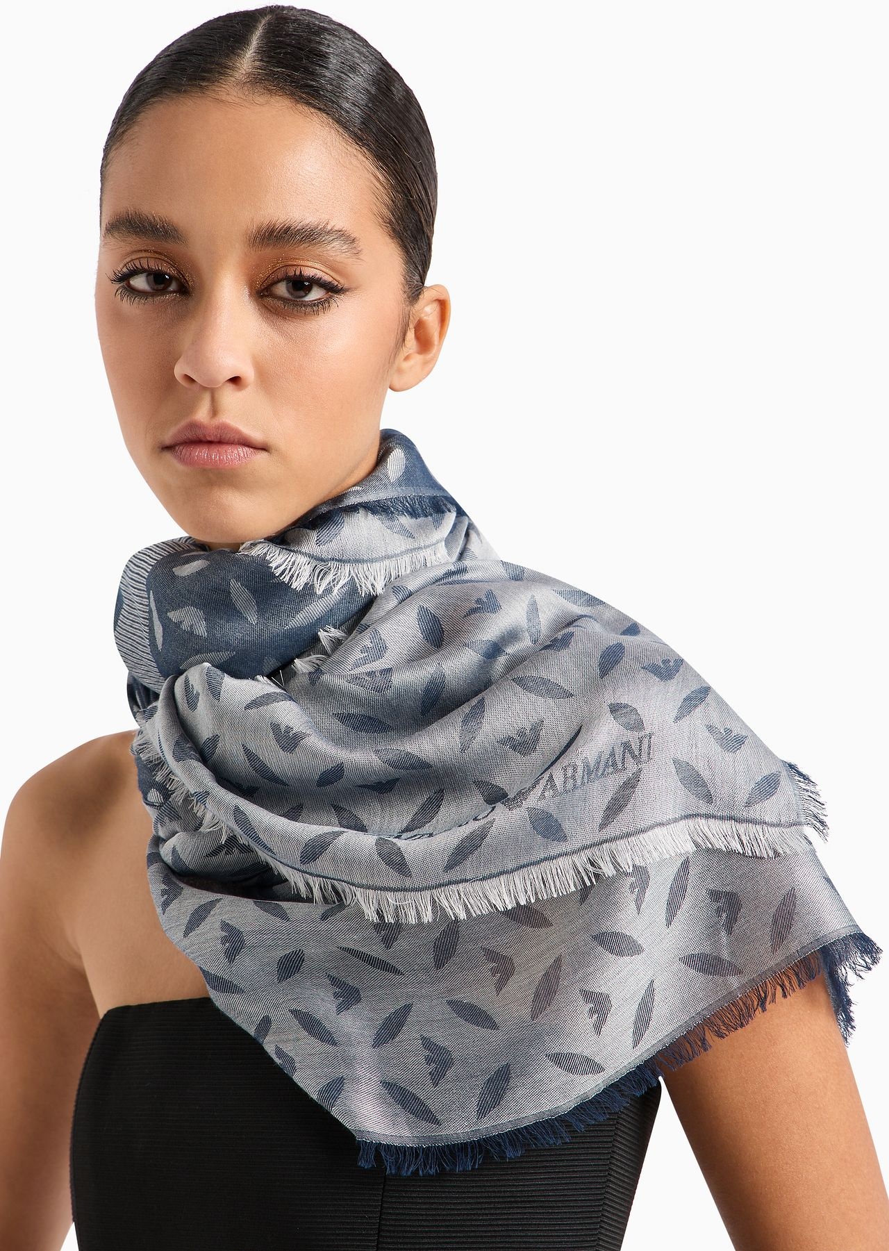 Modal blend foulard with all-over micro-pattern - 3