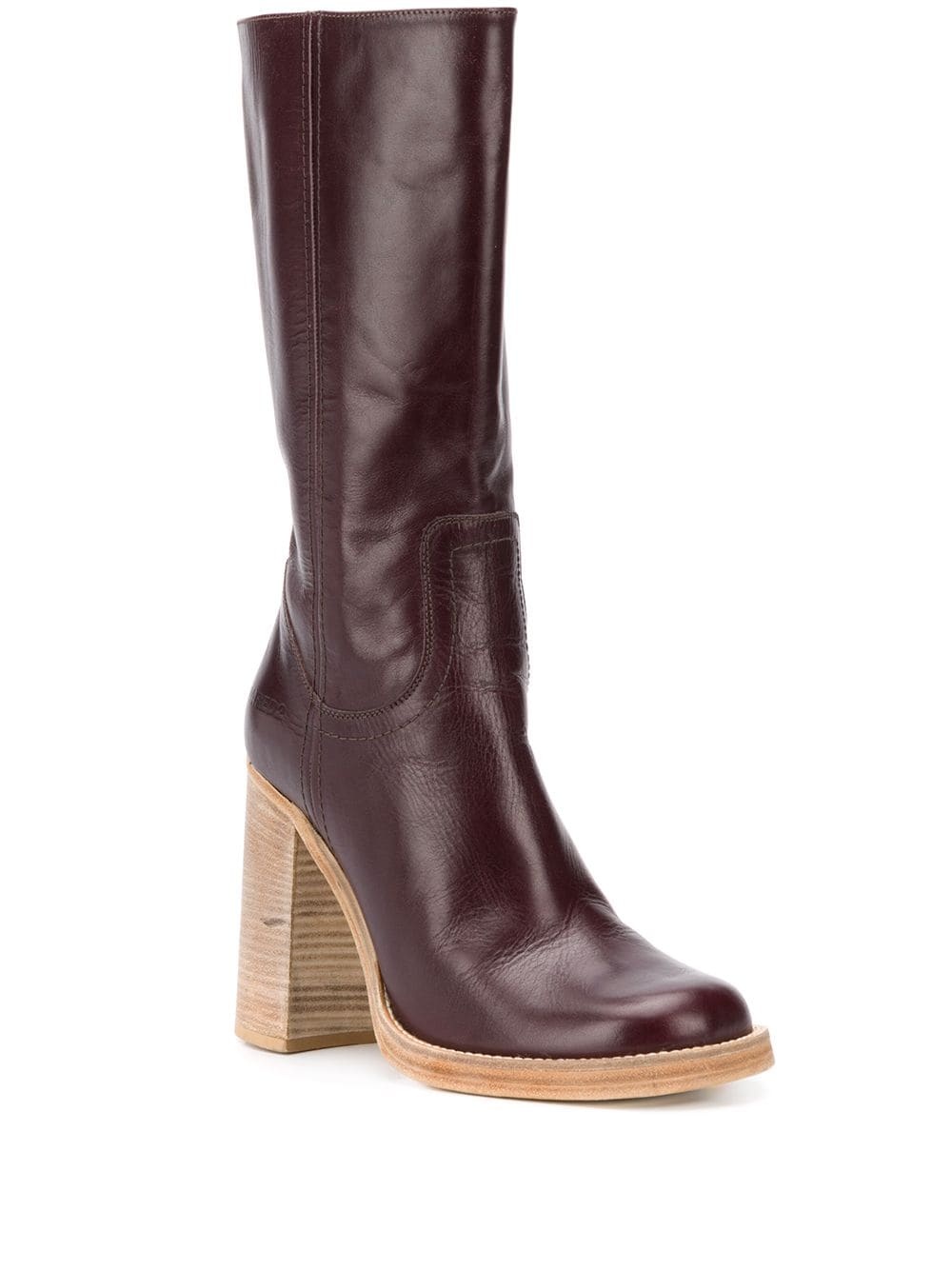 chunky heel mid-calf boots - 2