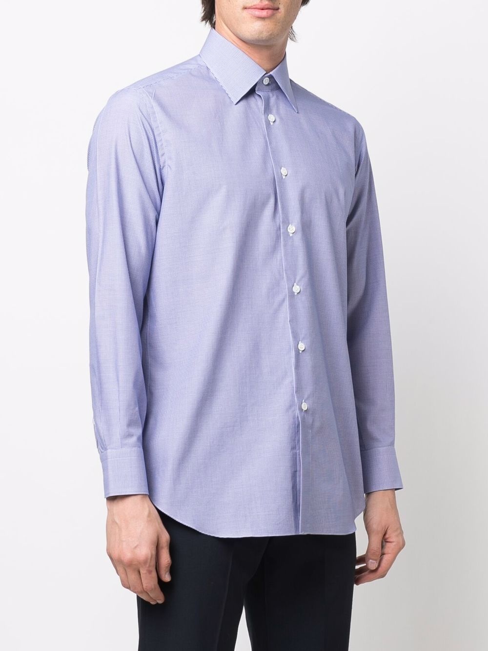 micro-pattern cotton shirt - 3