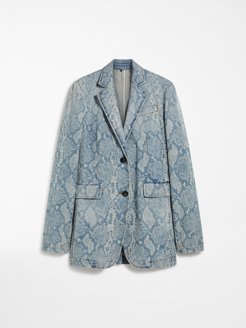 AGUZZE Denim blazer with python print - 1