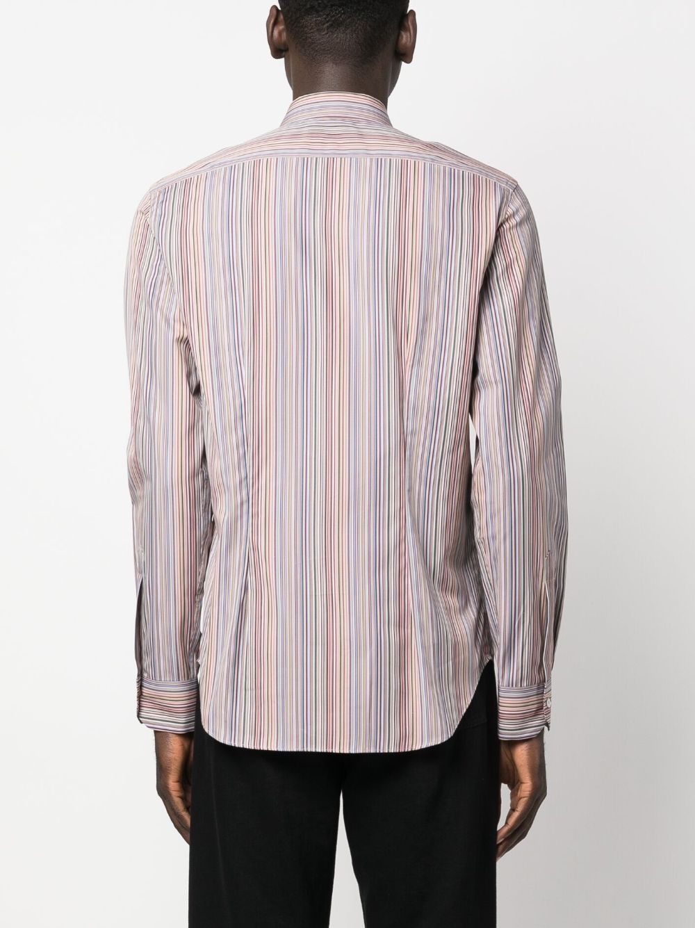 striped pointed-collar cotton shirt - 4