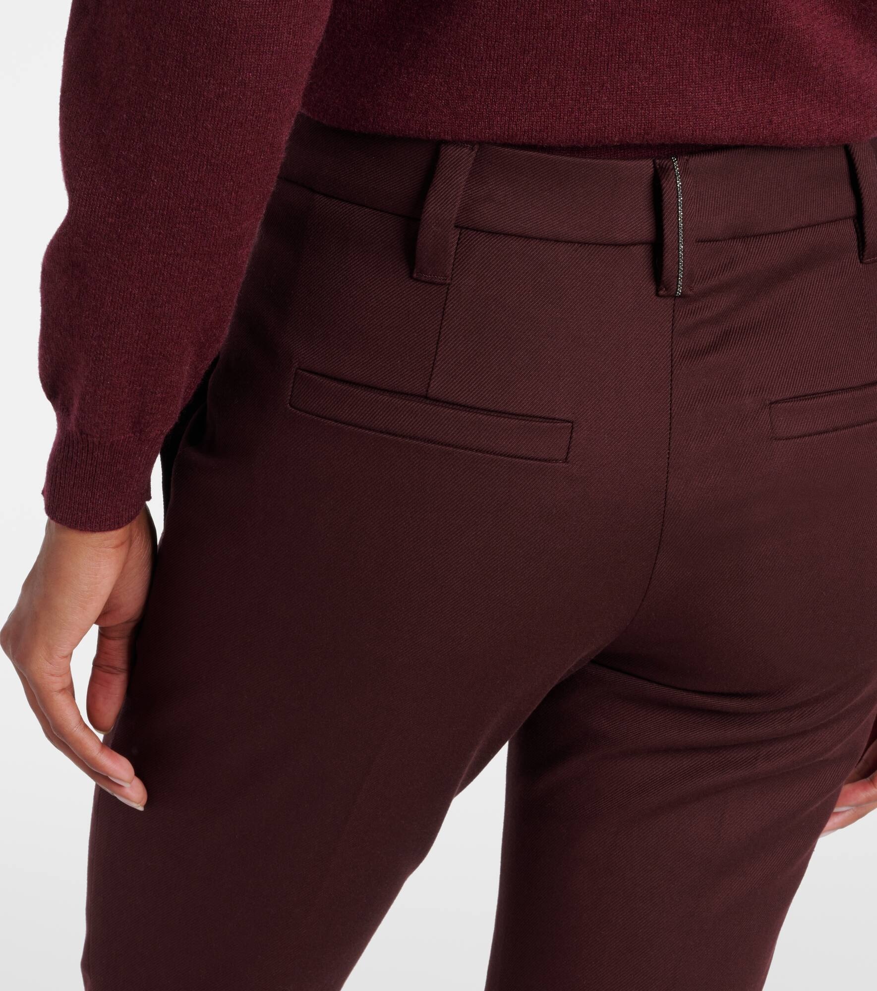 Monili cropped cotton-blend slim pants - 6