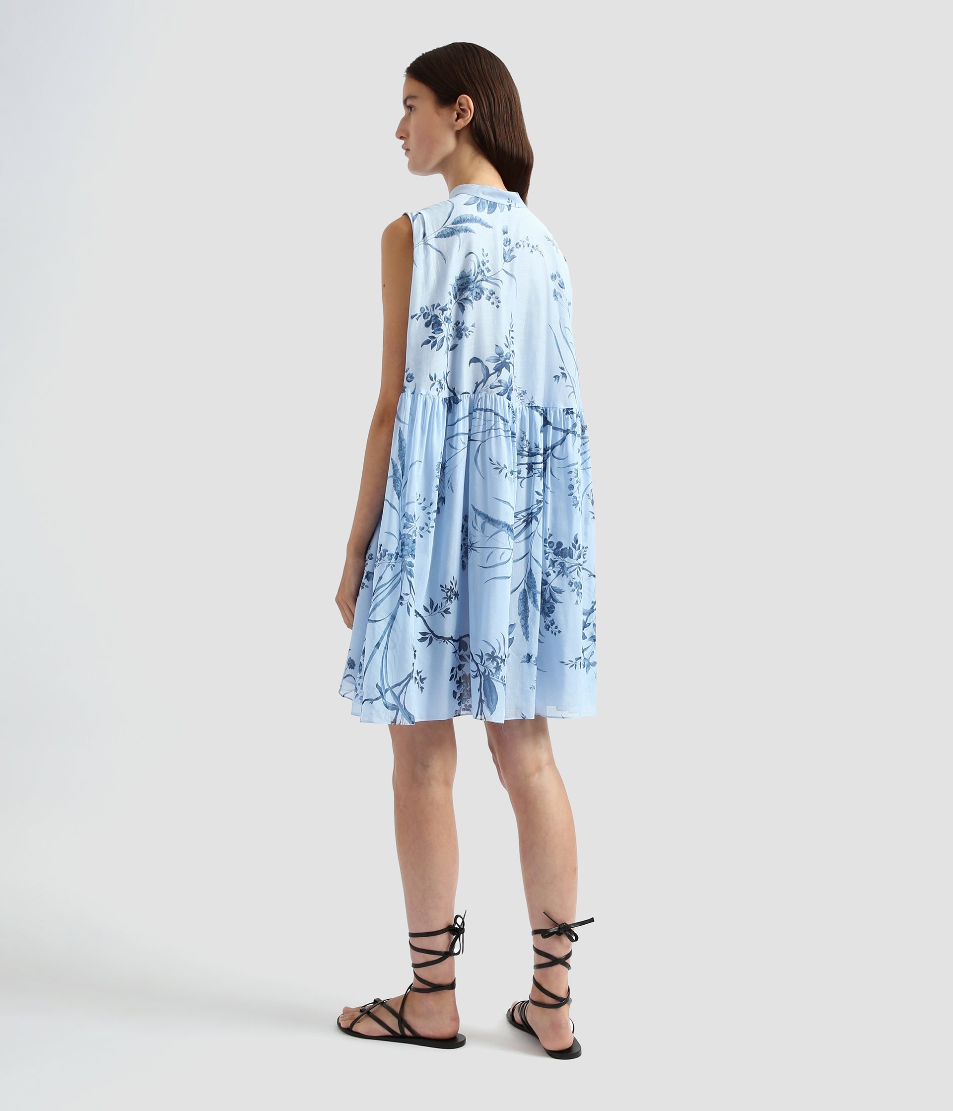SLEEVELESS VOLUME HEM SHORT DRESS - 3