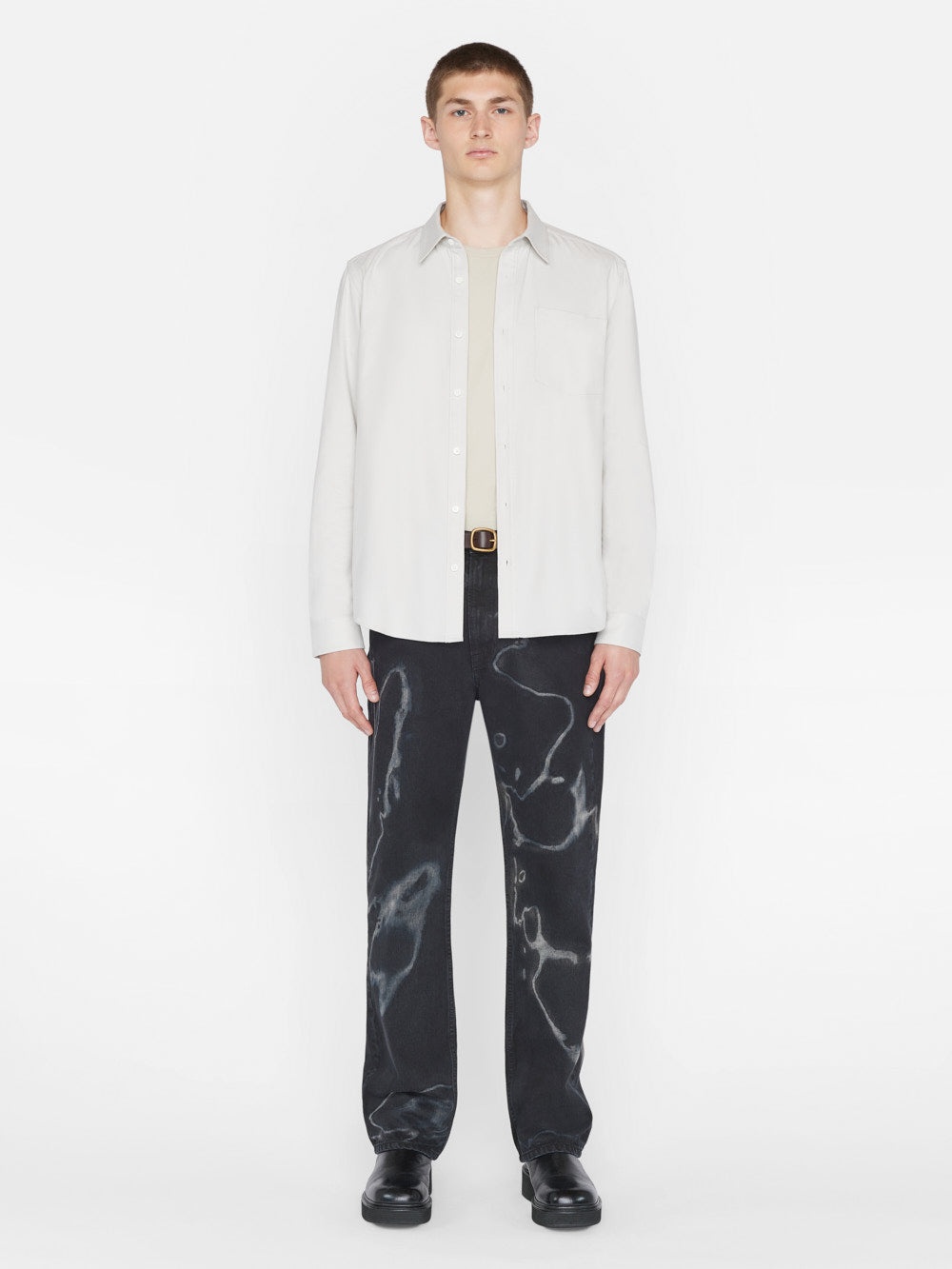 Brushed Cotton Shirt in Oatmeal - 2