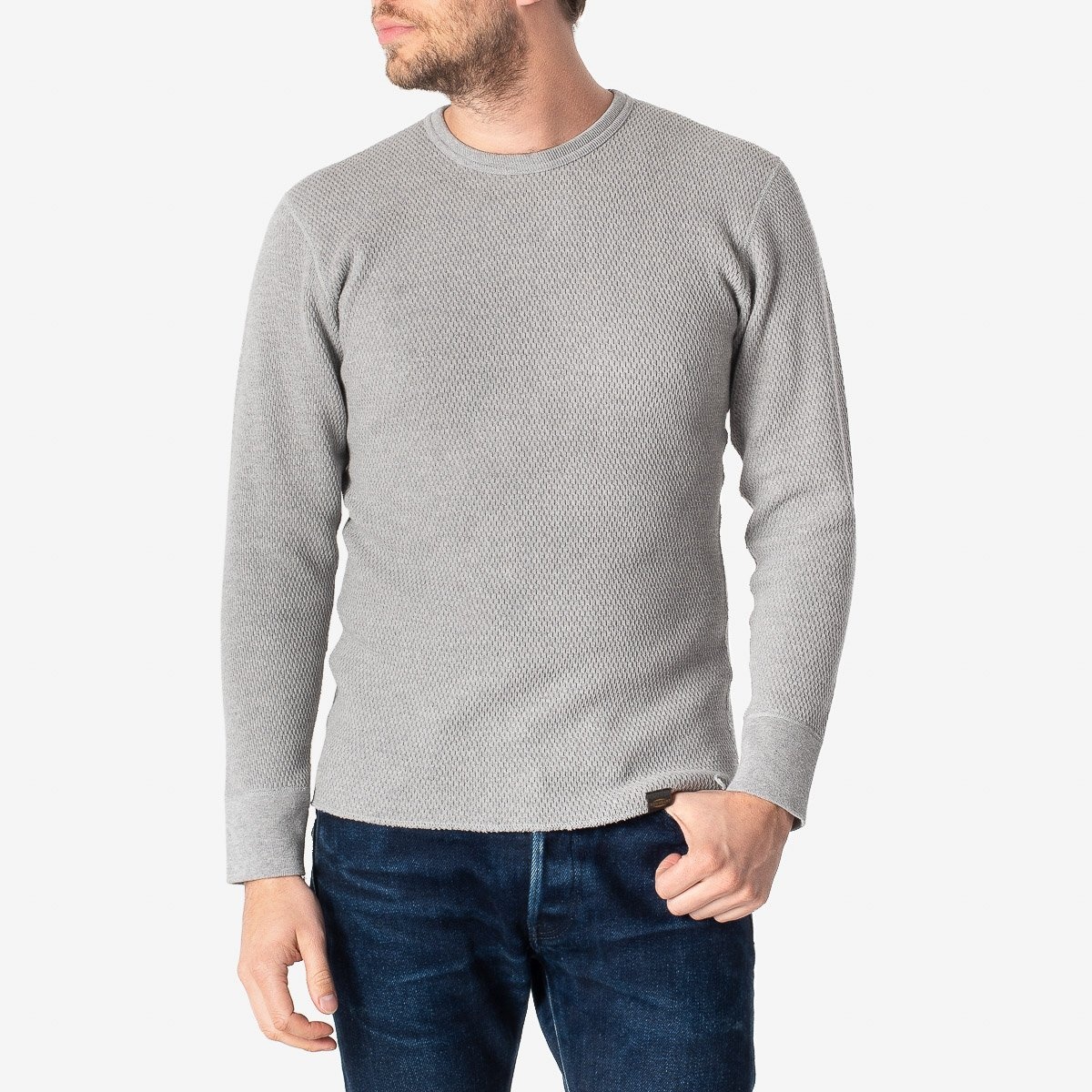 Iron Heart - IHTL-1301-GRY - Waffle Knit Crew Neck Thermal - Grey