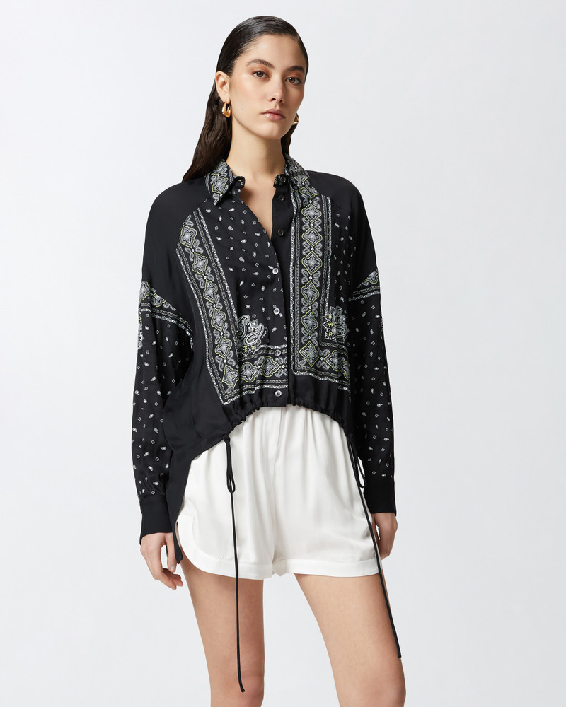 PINKO ASYMMETRIC SHIRT WITH BANDANA PRINT outlook