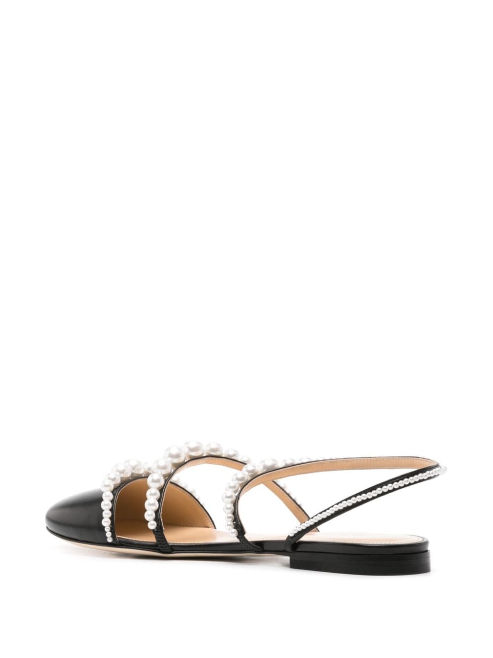 pearl-embellished leather ballerina shoes - 3