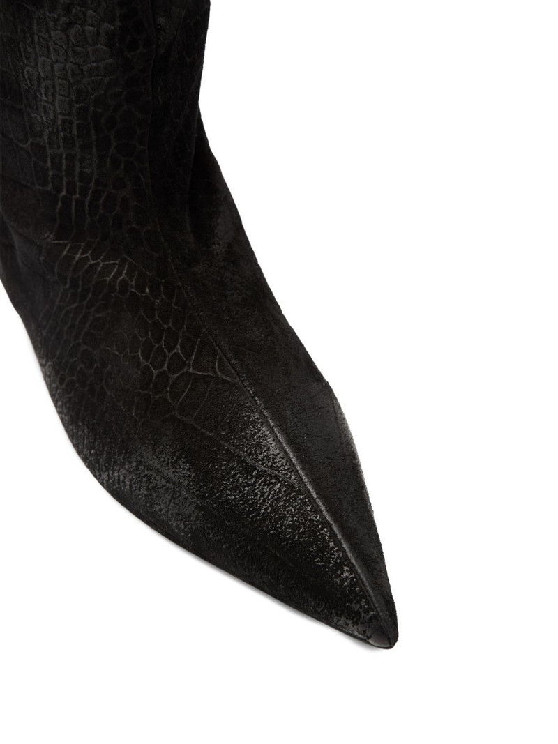 pointed-toe embossed-leather boots 4