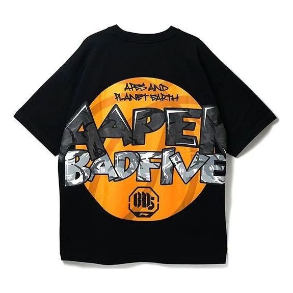 Li-Ning x Aape BadFive Graphic Loose Fit T-shirt 'Black' AHSR751-1 - 2