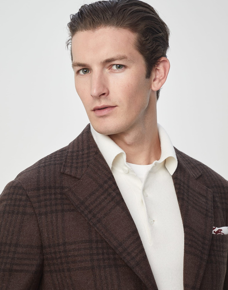Frisé wool, silk and cashmere tartan deconstructed Cavallo blazer 3