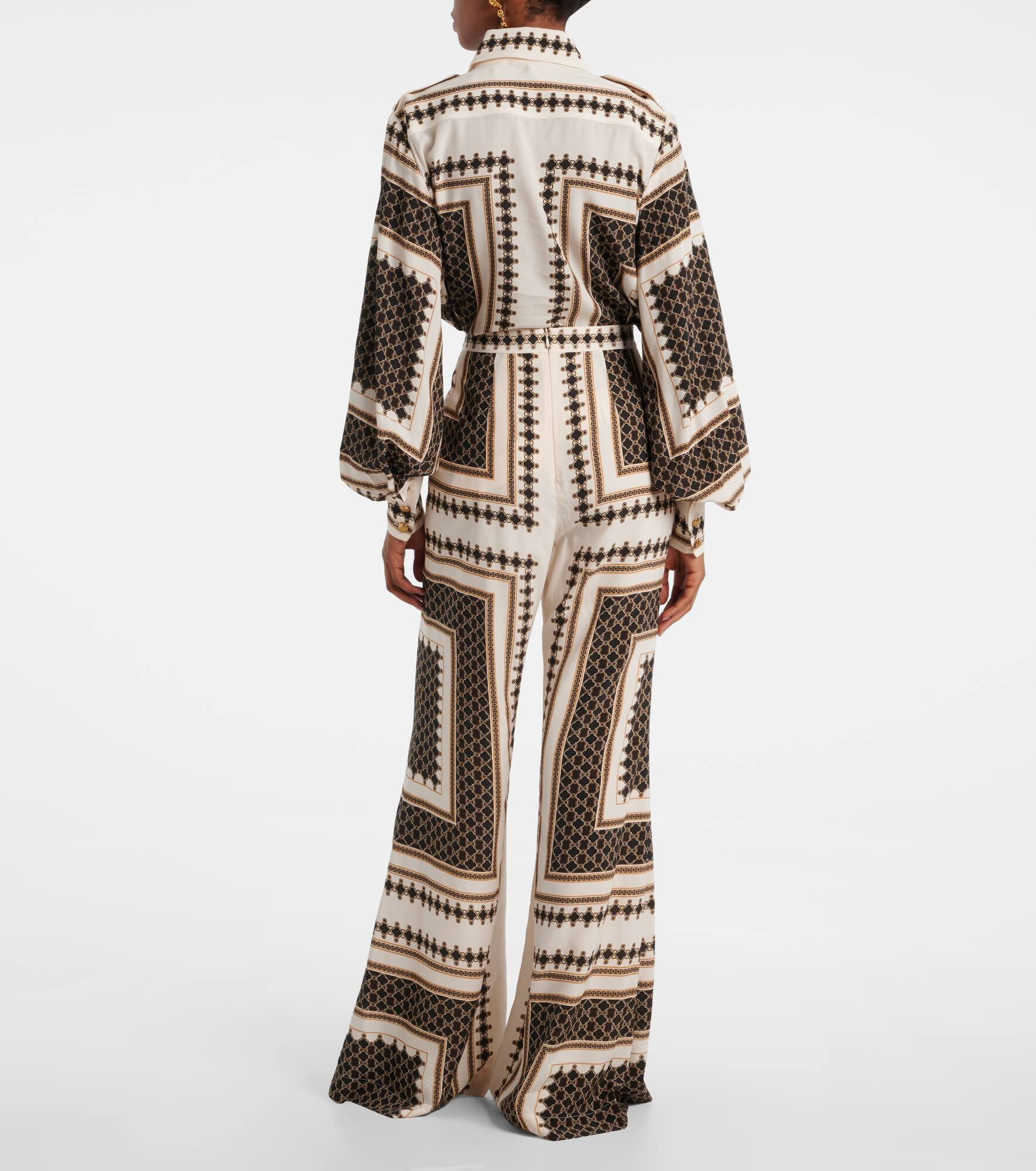 Printed wide-leg pants - 3