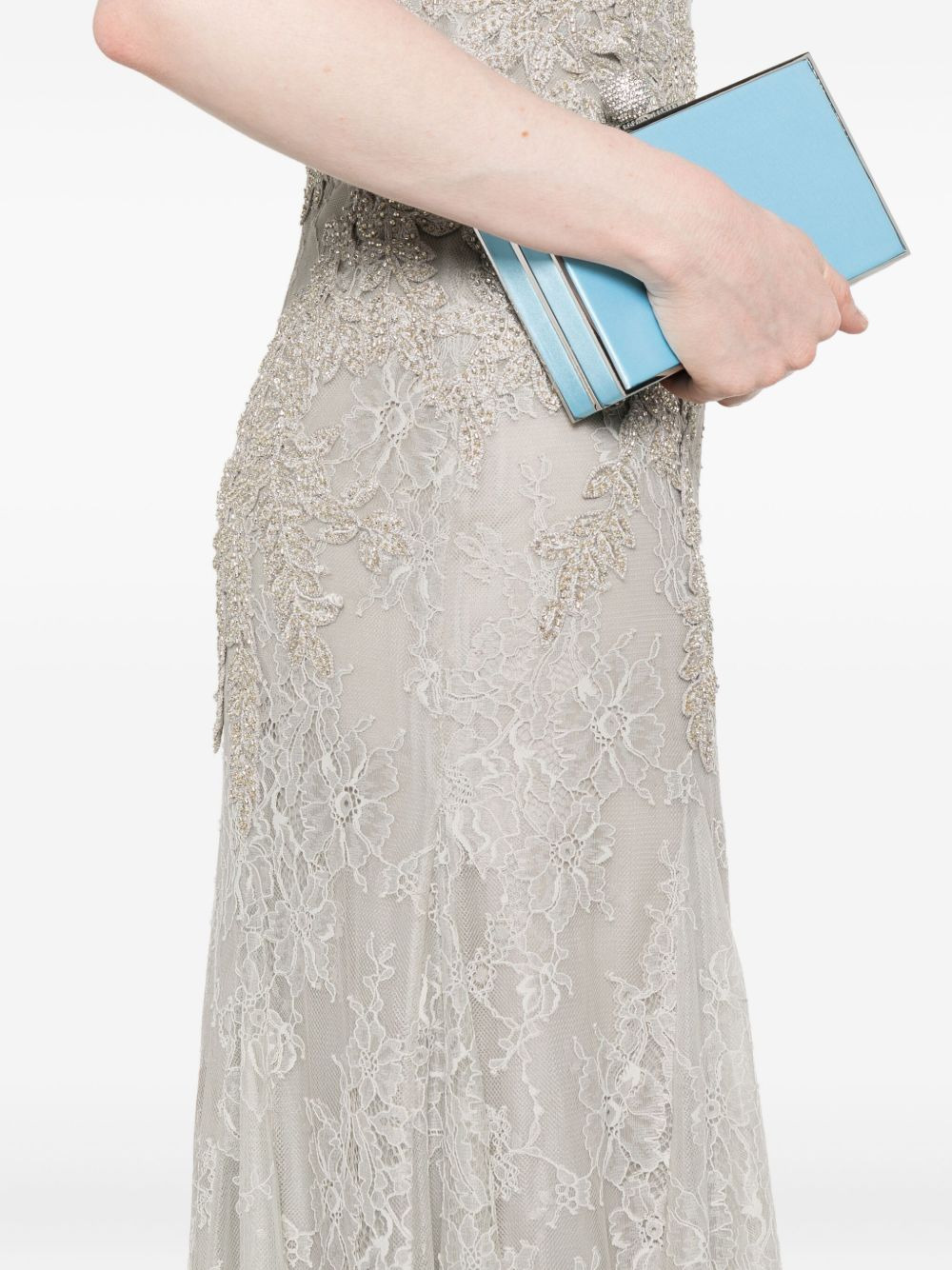 lace-embellished sleeveless maxi dress - 5