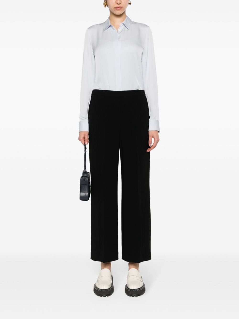 classic-collar silk shirt - 2