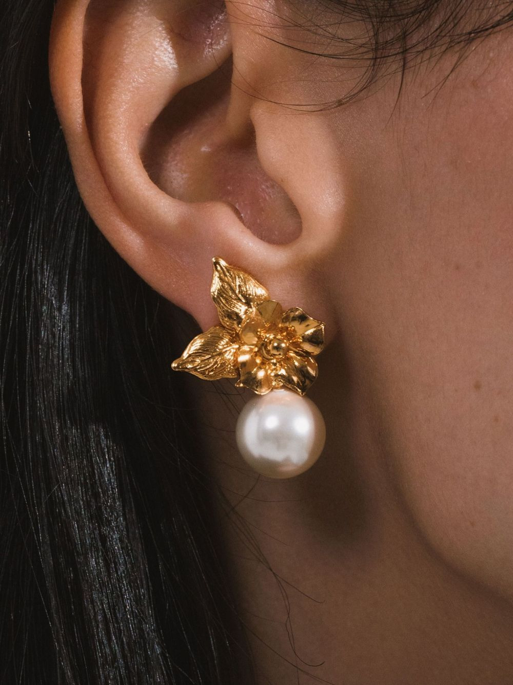 Rici flower pearl earrings - 2