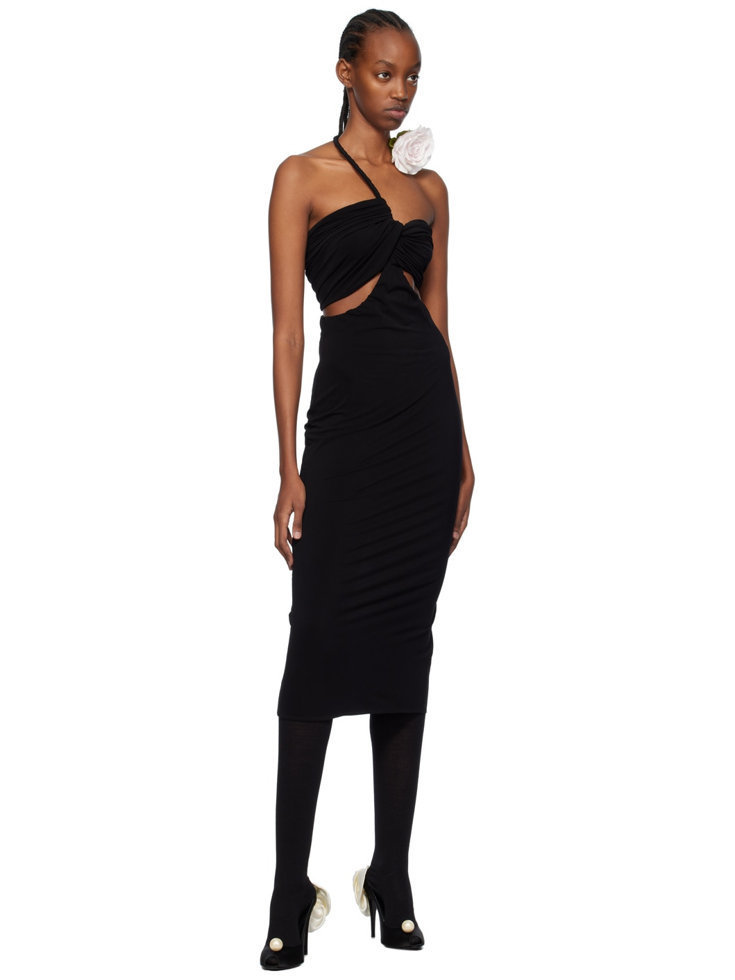 Black Cutout Wire Minidress - 4
