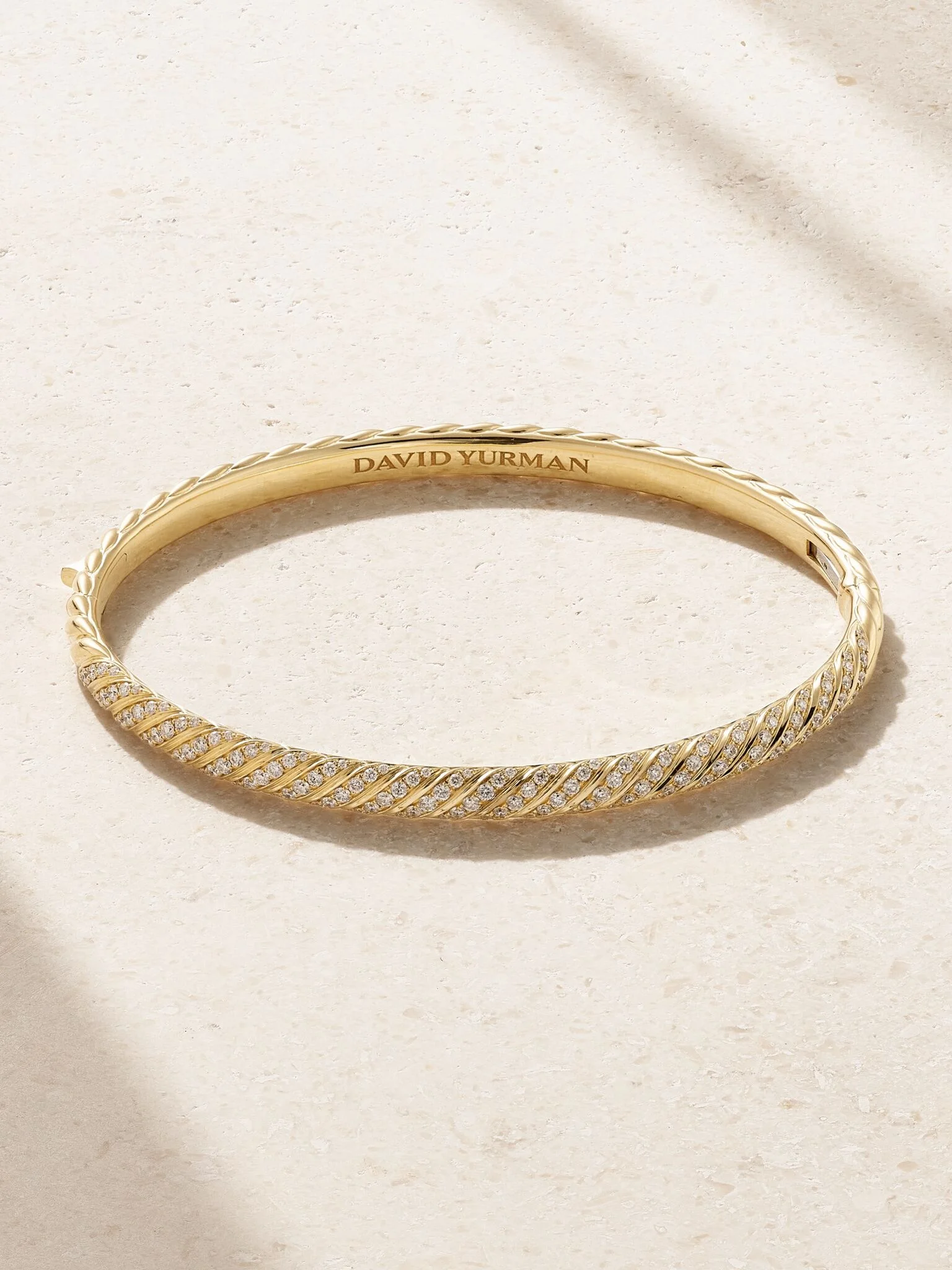 Sculpted Cable 18-karat gold diamond bangle Gold - 1
