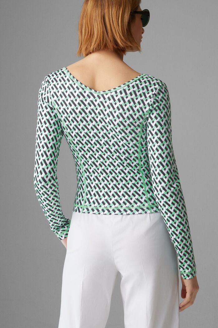 Kristy Long-sleeve top in Green/Black - 3
