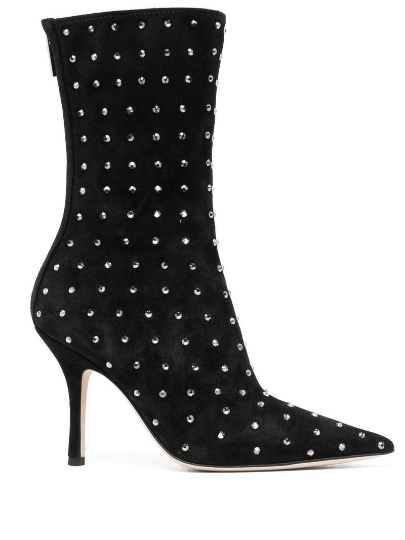 100mm crystal-embellished pointed boots 1